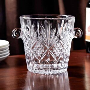 elegant crystal ice bucket with handles, wine cooler bucket, for weddings,events, parties