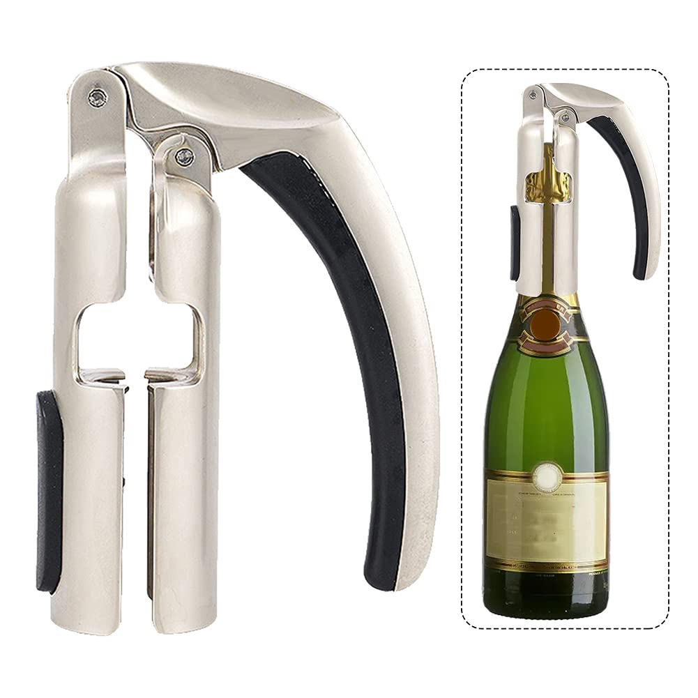 Champagne Bottle Opener, Zinc Alloy Sparkling Wine Cork Puller, Multifunctional Bottles Opener Bar Jar Cork Puller, Virtually Effortless(size:Type A)