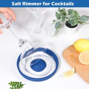 Kamehame Salt Rimmer for Cocktails, Silicone Margarita Salt Rimmer, Glass Rimmer, Bar Salt and Sugar Rimmer For Wide Glasses up to 5.5 Inches, Blue