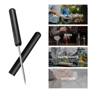 Rddconkit 9" Ice Picks Aluminum Alloy Handle Ice Tool With Safety Cover for Kitchen, Bars, Bartender,Picnics, Camping, And Restaurant (Black)