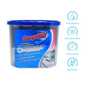 DampRid Fragrance Free Disposable Moisture Absorber with Activated Charcoal - 18oz; Moisture Absorber & Odor Remover