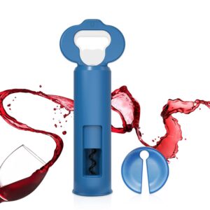 kitchendao 3 in 1 wine bottle opener corkscrew with foil cutter, built-in beer bottle opener with magnetic cap catcher, multifunctional corkscrews for wine bottles,works easily like electric opener