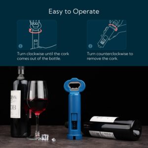 KITCHENDAO 3 in 1 Wine Bottle Opener Corkscrew with Foil Cutter, Built-in Beer Bottle Opener with Magnetic Cap Catcher, Multifunctional Corkscrews for Wine Bottles,Works Easily Like Electric Opener