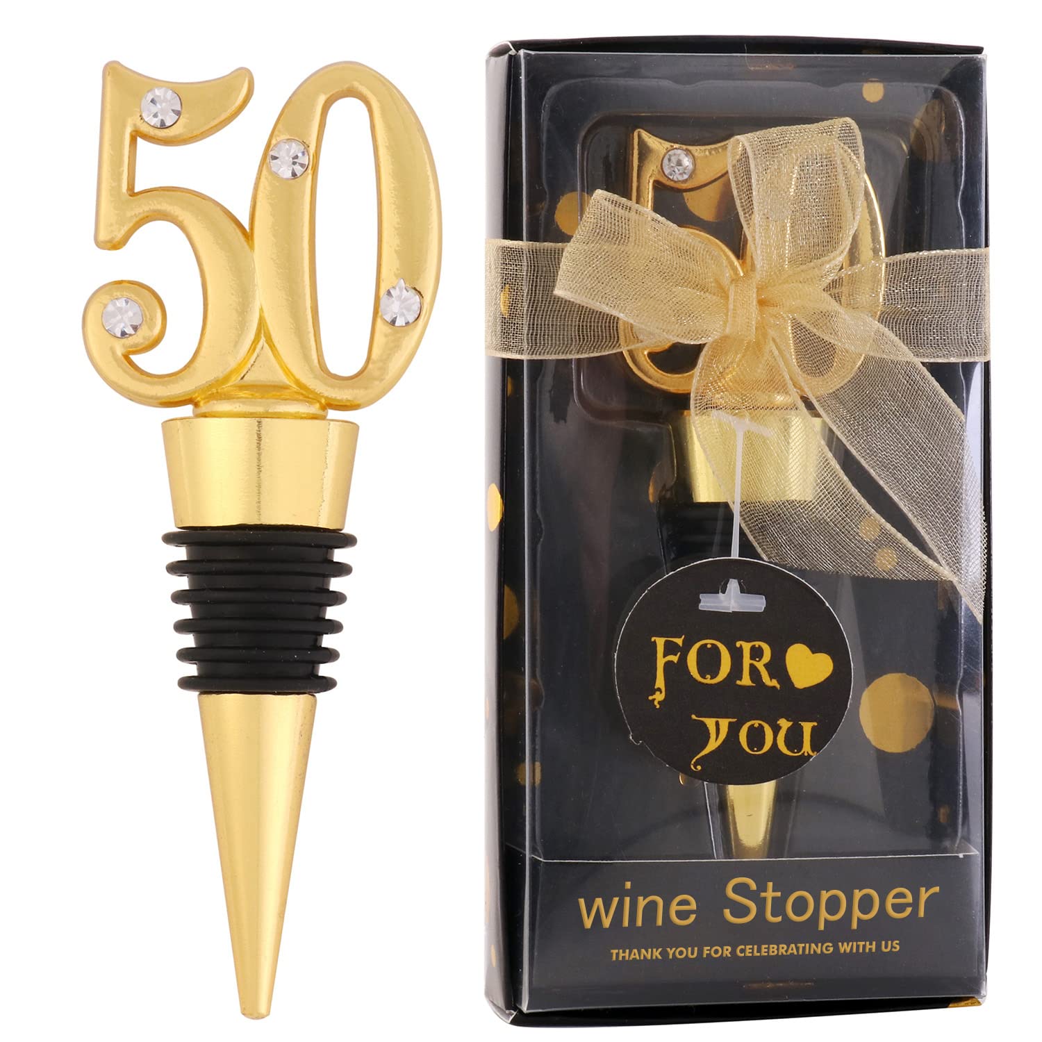 24 Pack 50 Birthday For Guests Wine Cork Beer Wine Cork champagne Bottle With Gift Box For Wedding Gift Party Favor Decoration