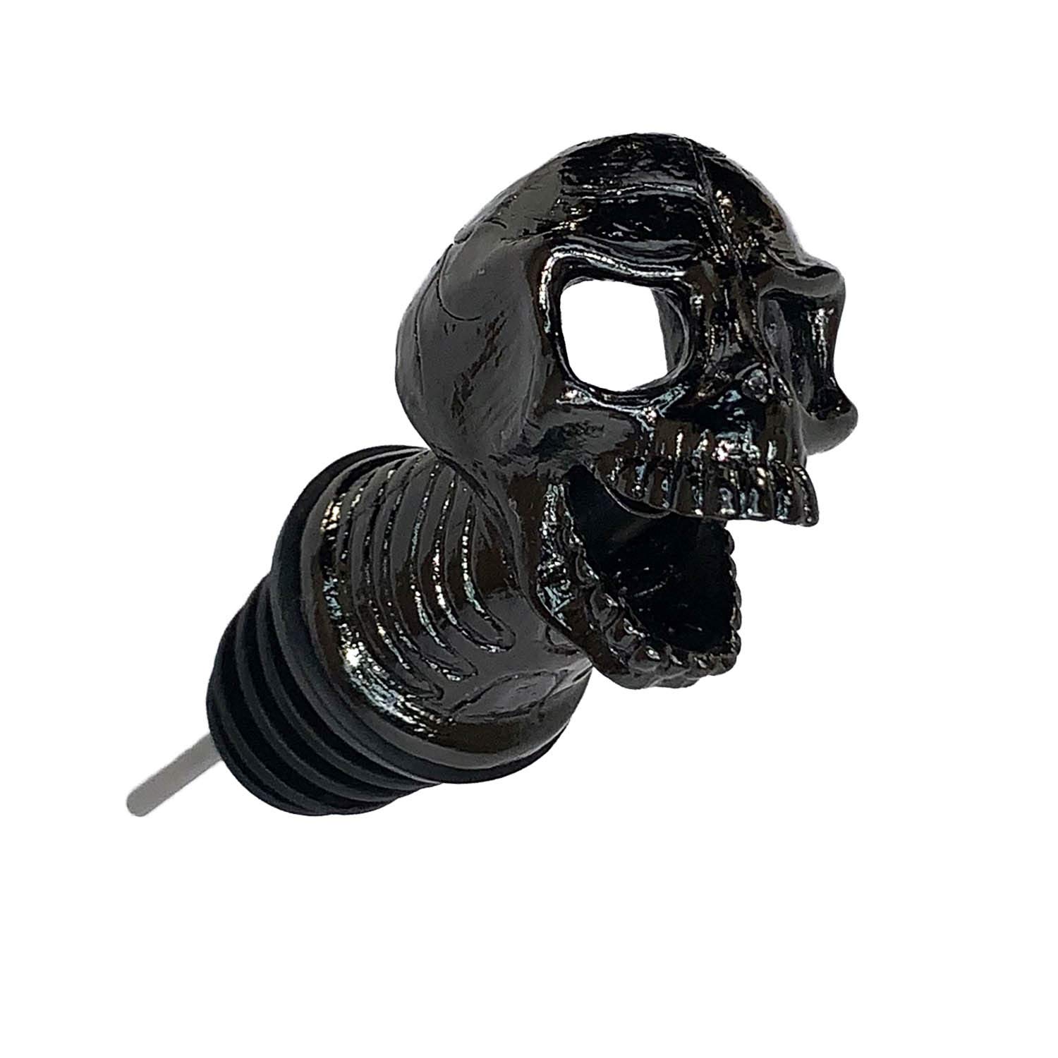 Skull Wine Aerator Pourer Whiskey Pourer, Unique Halloween Souvenirs Gifts, Perfect Wine Gift for Skull Lover (Black)