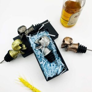 Skull Wine Aerator Pourer Whiskey Pourer, Unique Halloween Souvenirs Gifts, Perfect Wine Gift for Skull Lover (Black)