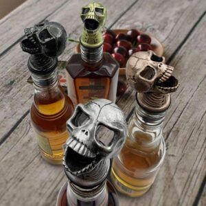 Skull Wine Aerator Pourer Whiskey Pourer, Unique Halloween Souvenirs Gifts, Perfect Wine Gift for Skull Lover (Black)