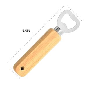 10pcs Wood Handheld Heavy Duty Stainless Steel Bottle Opener, Bartender Bottle Opener, Cider Beer Bottle Openers for Home Kitchen, Bar or Restaurant