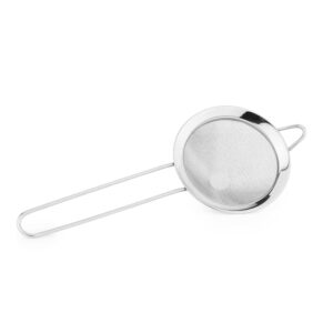 viski cone strainer - fine mesh strainer stainless steel bar tool - small cocktail strainer for drinks with handle - 9.24in set of 1, metallic