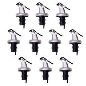 10 Pcs Pour Spouts, TBWHL Olive Oil Vinegar Dispenser Bottle Liquor Wine Pourers Flip Top Stopper Leak-proof with Lid for Kitchen and Bar