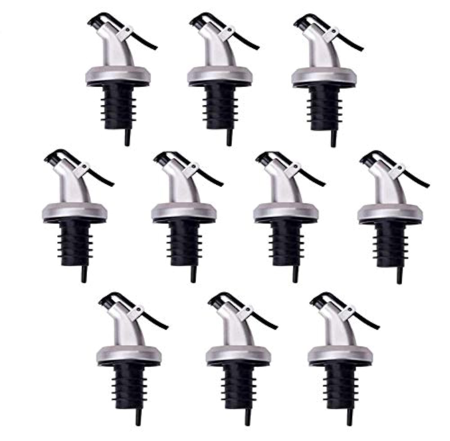 10 Pcs Pour Spouts, TBWHL Olive Oil Vinegar Dispenser Bottle Liquor Wine Pourers Flip Top Stopper Leak-proof with Lid for Kitchen and Bar