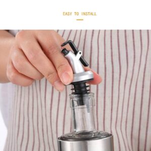 10 Pcs Pour Spouts, TBWHL Olive Oil Vinegar Dispenser Bottle Liquor Wine Pourers Flip Top Stopper Leak-proof with Lid for Kitchen and Bar