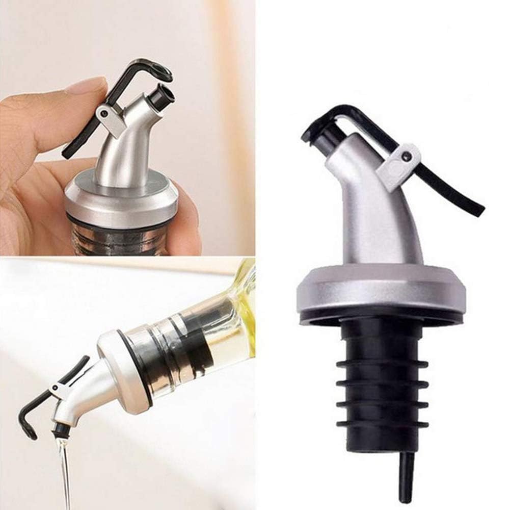 10 Pcs Pour Spouts, TBWHL Olive Oil Vinegar Dispenser Bottle Liquor Wine Pourers Flip Top Stopper Leak-proof with Lid for Kitchen and Bar