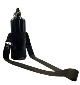 norspor water bottle holder with strap，water bottle sling，water bottle carrier strap with adjustable shoulder belt 12 oz to 64 oz for camping,hiking,walking-1 pack(black)-bottle excluded