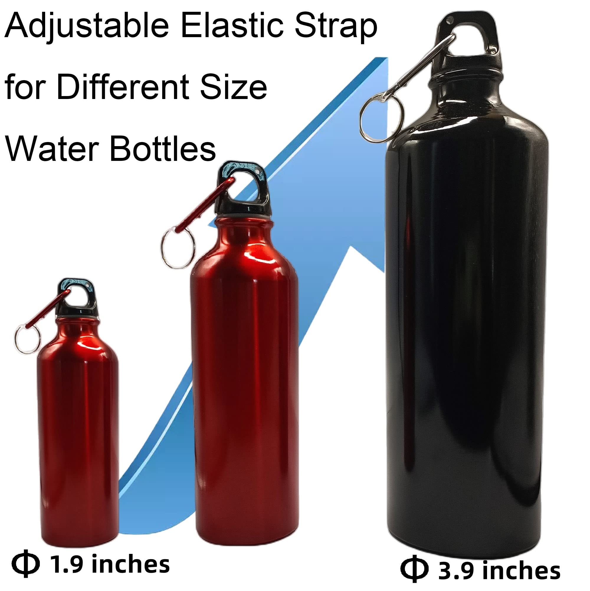 norspor Water Bottle Holder with Strap，Water Bottle Sling，Water Bottle Carrier Strap with Adjustable Shoulder Belt 12 oz to 64 oz for Camping,Hiking,Walking-1 Pack(Black)-Bottle Excluded