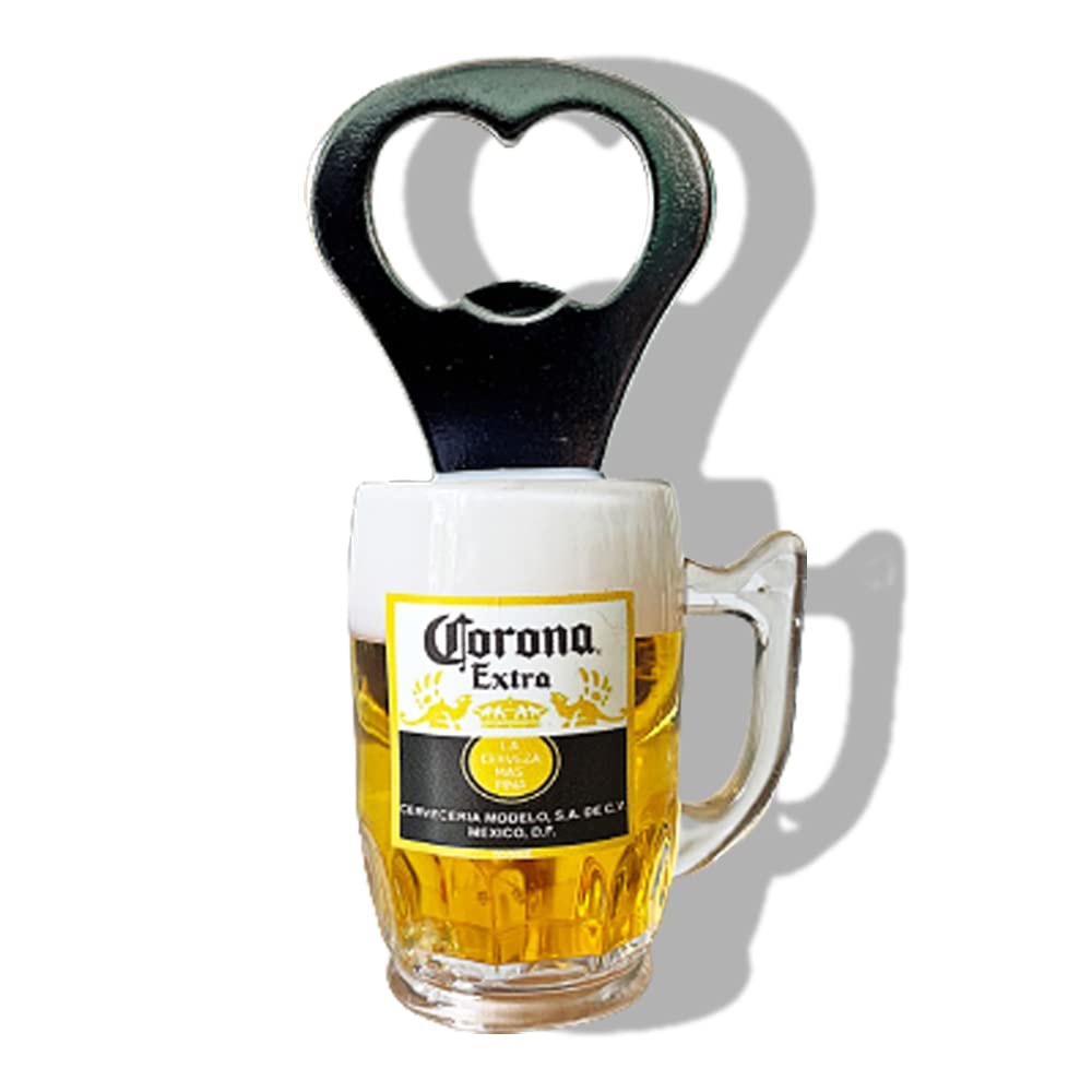 Magnetic Beer Bottle Opener Mug Shape Bottle Bar Refrigerator Decor Cool Unique Birthday Gifts Collection (Corona Extra)