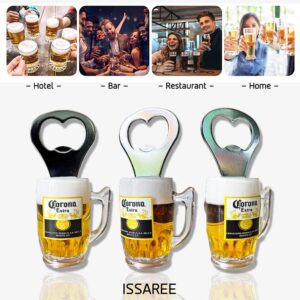 Magnetic Beer Bottle Opener Mug Shape Bottle Bar Refrigerator Decor Cool Unique Birthday Gifts Collection (Corona Extra)