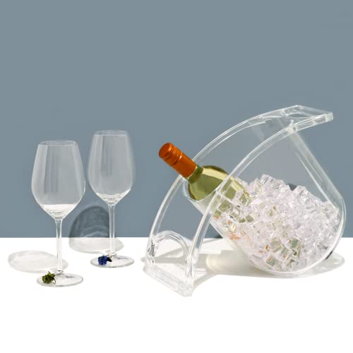 Coolin Curve Ice Bucket for Wine Champagne Beer Beverages Evenly Chills Drinks 2 Quarts