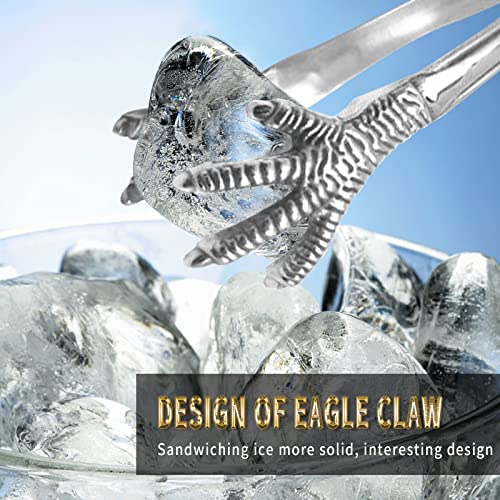 DUZFOREI 8" Ice Tongs, Stainless Steel Eagle Claw Shape Ice Tongs, Creative Gifts