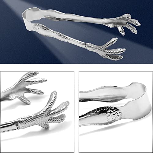 DUZFOREI 8" Ice Tongs, Stainless Steel Eagle Claw Shape Ice Tongs, Creative Gifts