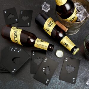 60 Pcs Casino Bottle Opener Credit Card Size Opener Gifts for Groomsmen Funny Can Beer Opener Poker Shaped Stainless Steel Ace Card Bottle Cap Openers for Wedding Birthday Party Table Tools Supplies
