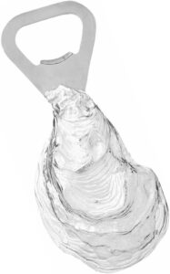 basic spirit oyster shell pewter bottle cap opener coastal shellfish ocean pearls
