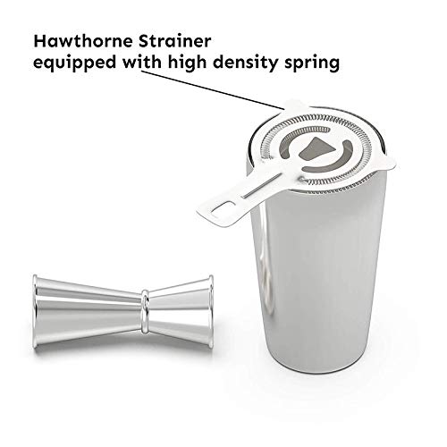 n/a Cocktail Shaker Set Professional Shaker Cocktail Strainer and Jigger Set 4 Piece Stainless Steel Bar Supplies