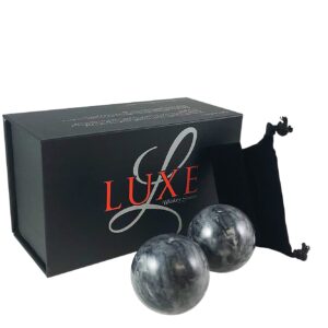 Luxe Whiskey Stones - Set of 2 Marble Chilling Spheres in Gift Box with Velvet Storage Bag