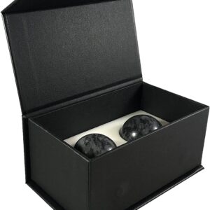 Luxe Whiskey Stones - Set of 2 Marble Chilling Spheres in Gift Box with Velvet Storage Bag