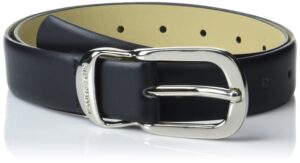 steve madden women's bottle opener perf belt, black, l