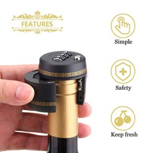 Lockwish Bottle Password Code Lock Wine, Bottle Password Lock Top Stopper, Combination Lock Liquor Bottle Stopper (6 Pack/Box)