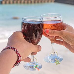 HISEVOG 30pcs Beach Theme Wine Glass Charms