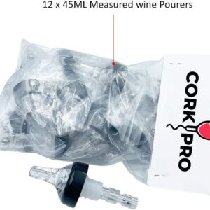 CORKPRO Automatic Measured Alcohol Bottle Pourers—1.5oz/45ml Clear Quick Shot Spirits Measure Liquor Pourer—Cocktail Wine Dispenser for Bar & Home Tool