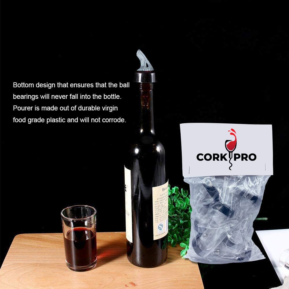 CORKPRO Automatic Measured Alcohol Bottle Pourers—1.5oz/45ml Clear Quick Shot Spirits Measure Liquor Pourer—Cocktail Wine Dispenser for Bar & Home Tool