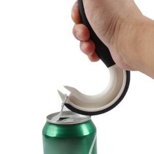 BaoST 1 Pc Ergonomic Can Ring-Pull Helper J Shape Ring Pull Can Opener Ring Hook Pulling Jar Opener Manual Ring-Pull Cans Lid Opening Tools Random