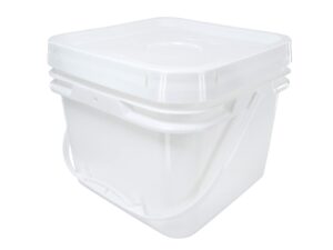 square bucket 2-gallon bucket with white snap-on lid