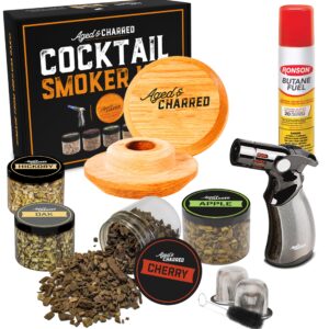 Cocktail Smoker Kit with Torch & Wood Chips (Butane Included) + Whiskey Infusion Kit Bundle for Whiskey, Bourbon, and Vodka for Men and Women.