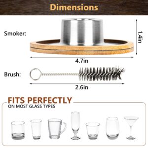 Maurolet Cocktail Smoker Kit with 4 Natural Wood Chips - Premium Non-Scorching Stainless Steel Smoke Infuser - Whiskey & Bourbon Old Fashioned Smoking Kit - Oak, Hickory, Cherry and Apple Flavours