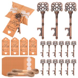 100 pieces retro hollowed out skeleton key bottle opener wedding gift wedding party return gift to guests