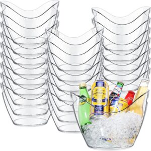 ice buckets, clear acrylic ice bucket for parties plastic champagne bucket 3.5 liter beverage tub for cocktail bar (30 pack)