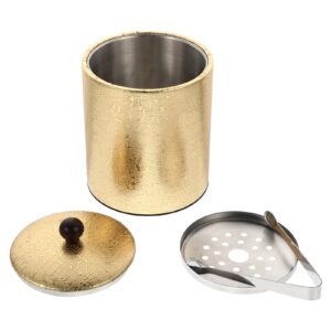 doitool double wall stainless steel insulated ice bucket with lid and ice tongs for home bar chilling beer champagne and wine golden