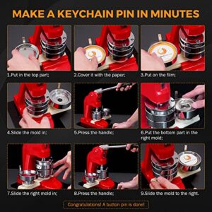 BEAMNOVA Metal Button Parts Supplies 100 Set of 58mm / 2.28 in (2-1/4 inch) Keychain Bottle Opener for Button Maker Machine, Every Set Includes Metal Bottom, Top, Chain & Plastic Film