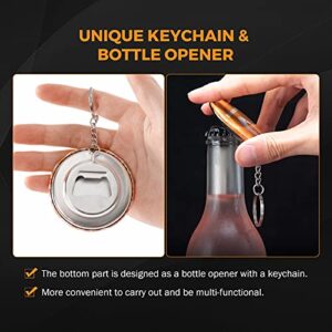 BEAMNOVA Metal Button Parts Supplies 100 Set of 58mm / 2.28 in (2-1/4 inch) Keychain Bottle Opener for Button Maker Machine, Every Set Includes Metal Bottom, Top, Chain & Plastic Film