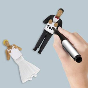 Drinking Buddies Happy Couple Themed Reuseable Glass Drink Markers, Bride & Groom