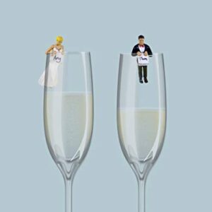 Drinking Buddies Happy Couple Themed Reuseable Glass Drink Markers, Bride & Groom