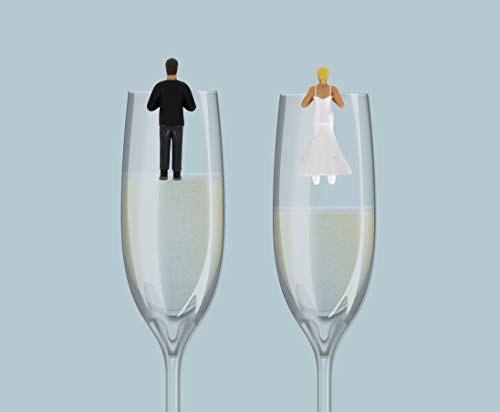 Drinking Buddies Happy Couple Themed Reuseable Glass Drink Markers, Bride & Groom