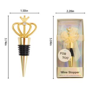 Bottle Wine Stoppers for Glass Wine Bottles，Crown Alloy Wine and Beverage Bottle Stoppers Ball Designed Wine Bottle Corks Tapered Storage Crafts Art DIY