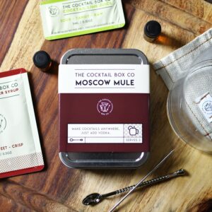 Cocktail Making Kit (4 Piece Gift Set) - Moscow Mule Kit, Gin and Tonic Kit, Champagne Cocktail, Old Fashioned Mix with Bitters for Cocktails with Recipes