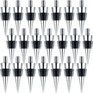 24 pieces classic bottle stopper zinc alloy wine bottle stopper kits rubber wine stoppers kits ring wine topper reusable wine corks bottle stopper inserts set for wedding party bar turning diy craft