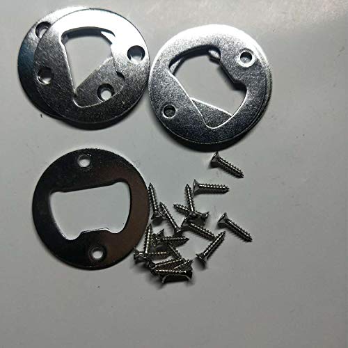 8 Set Bottle Opener Insert,Stainless Steel Round DIY Bottle Opener Hardware Kit Hardware Parts Supply with Screws